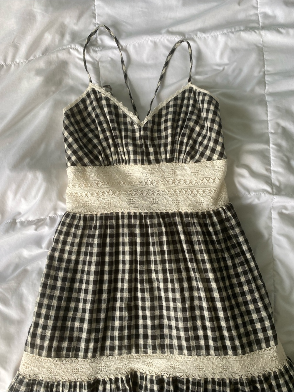 Western maxi dress with lace up back and pockets!